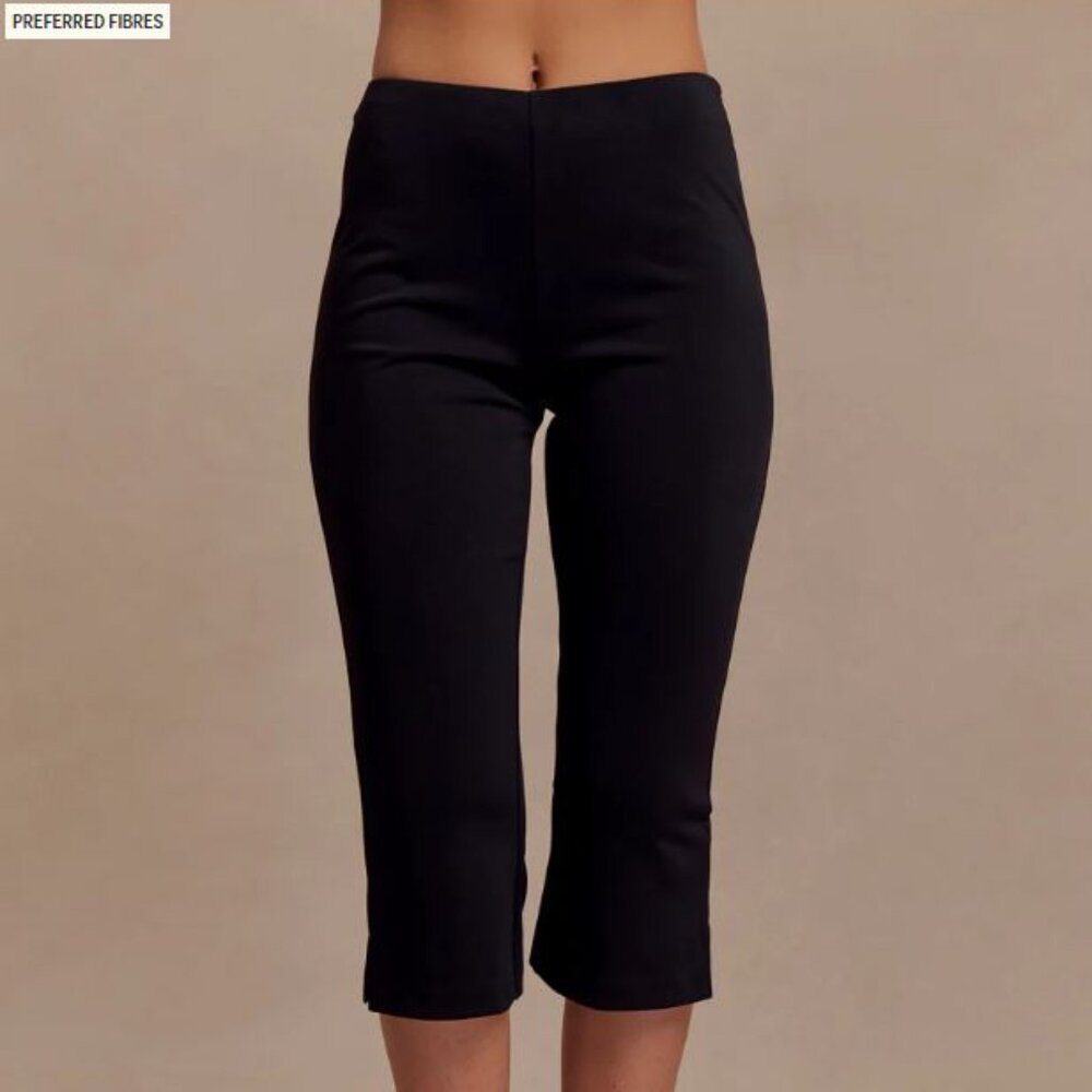 Meshki Black Cropped Ponte Capris